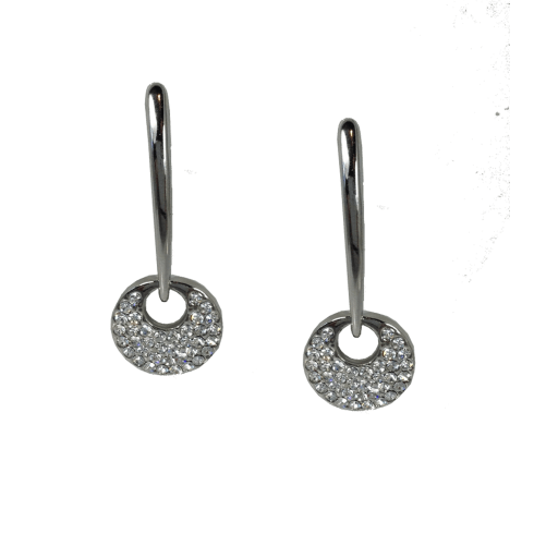 Silver pave earrings